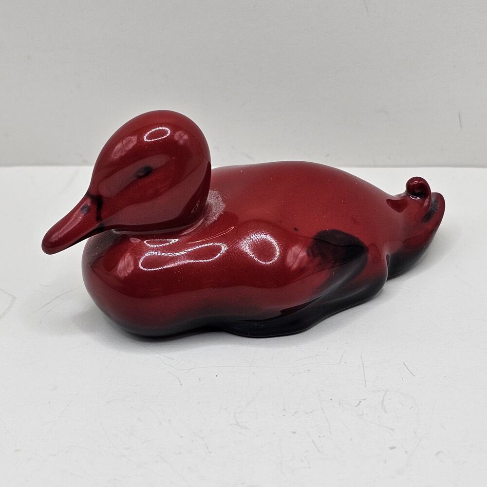 Vintage Royal Doulton Flambe Duck Figurine Red